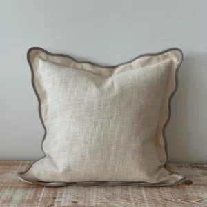 funda crema y gris 45x45